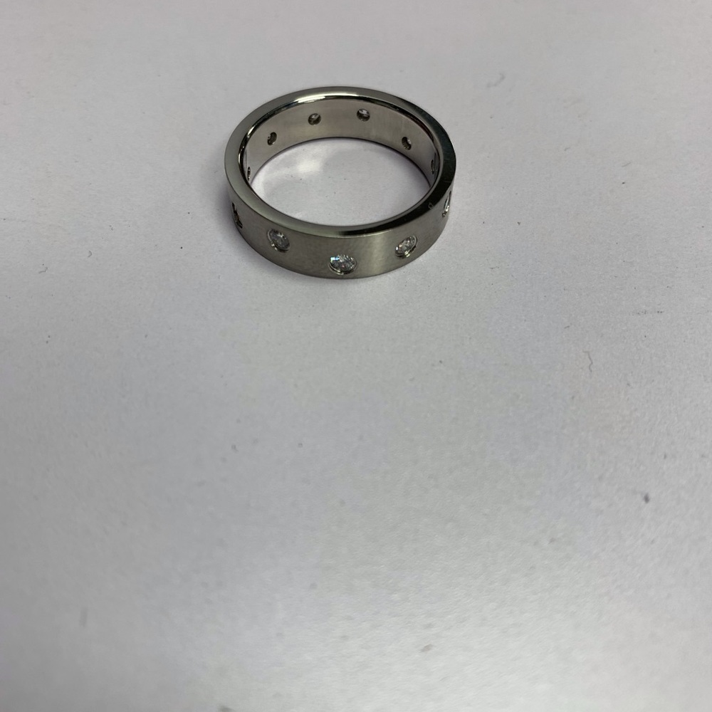 10 STAINLESS STEEL CUBIC ZIRCONIA STONE RINGS